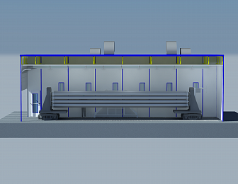 Окрасочно - сушильная камера подготовки и окраски труб тупикового типа SPK-15.7.4.
